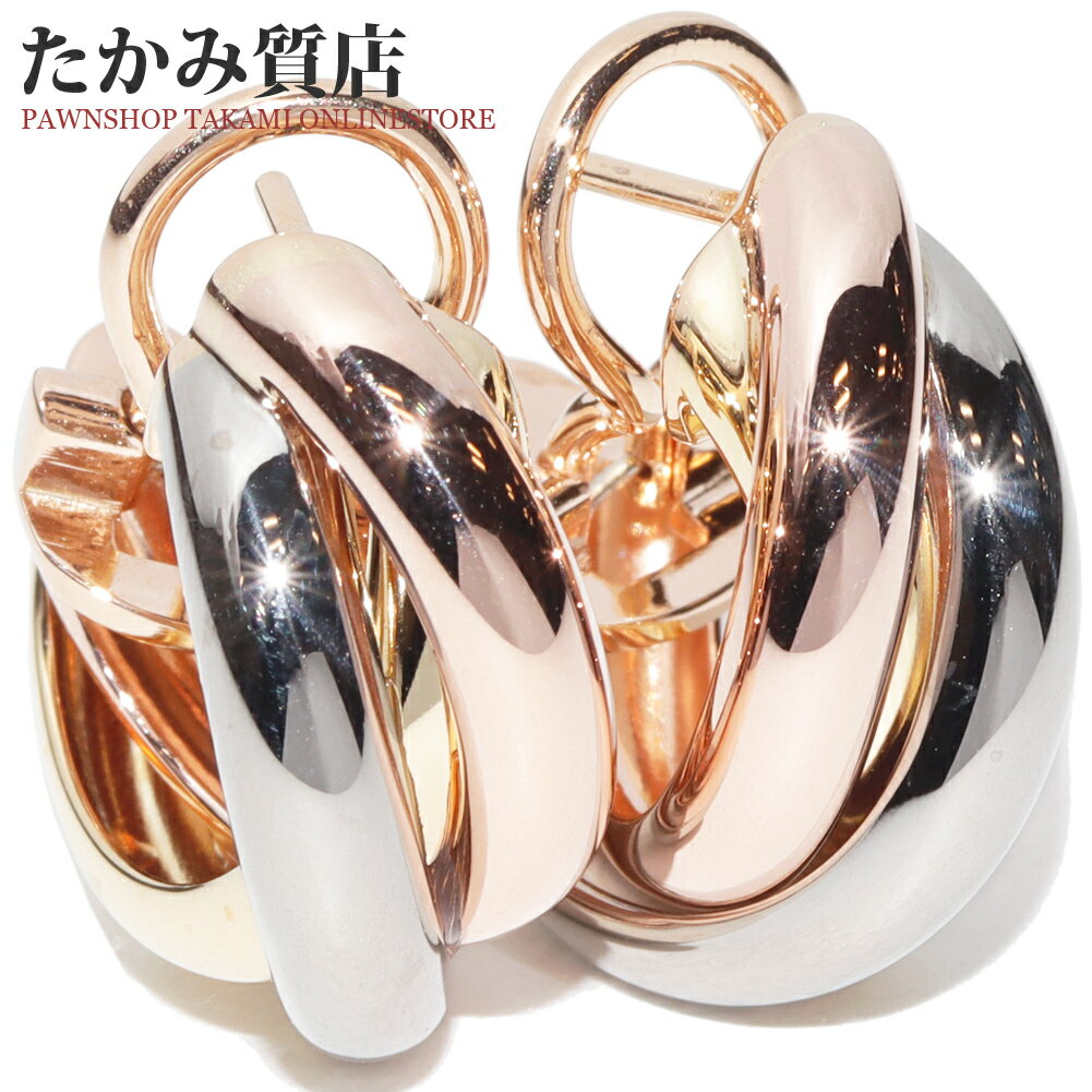 カルティエ ピアス K18YG K18WG K18PG トリニティピアス トリニティフープピアス クラシックモデル 80083231のサムネイル