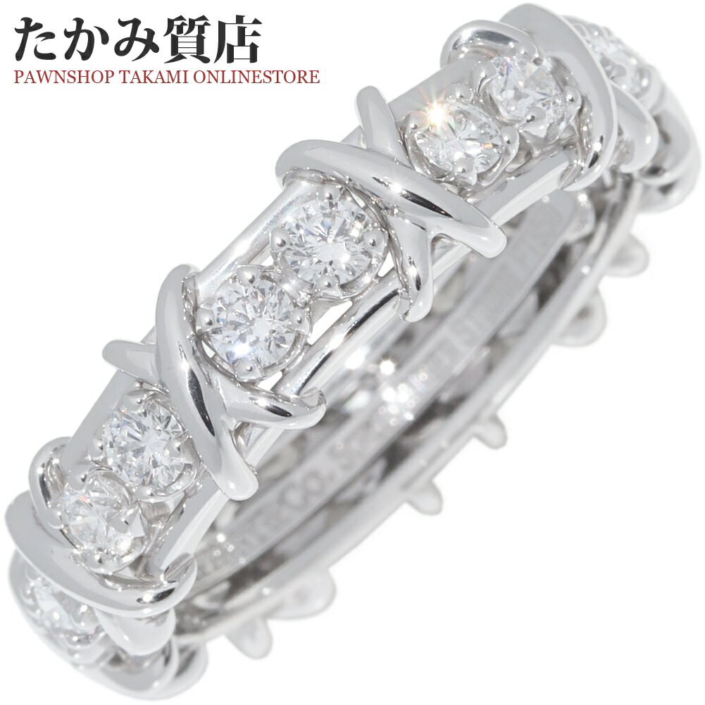 ティファニー 指輪 Pt950 ダイヤ計1.29ct ジャン・シュランバージェ 18ストーン リング 約22.5号
