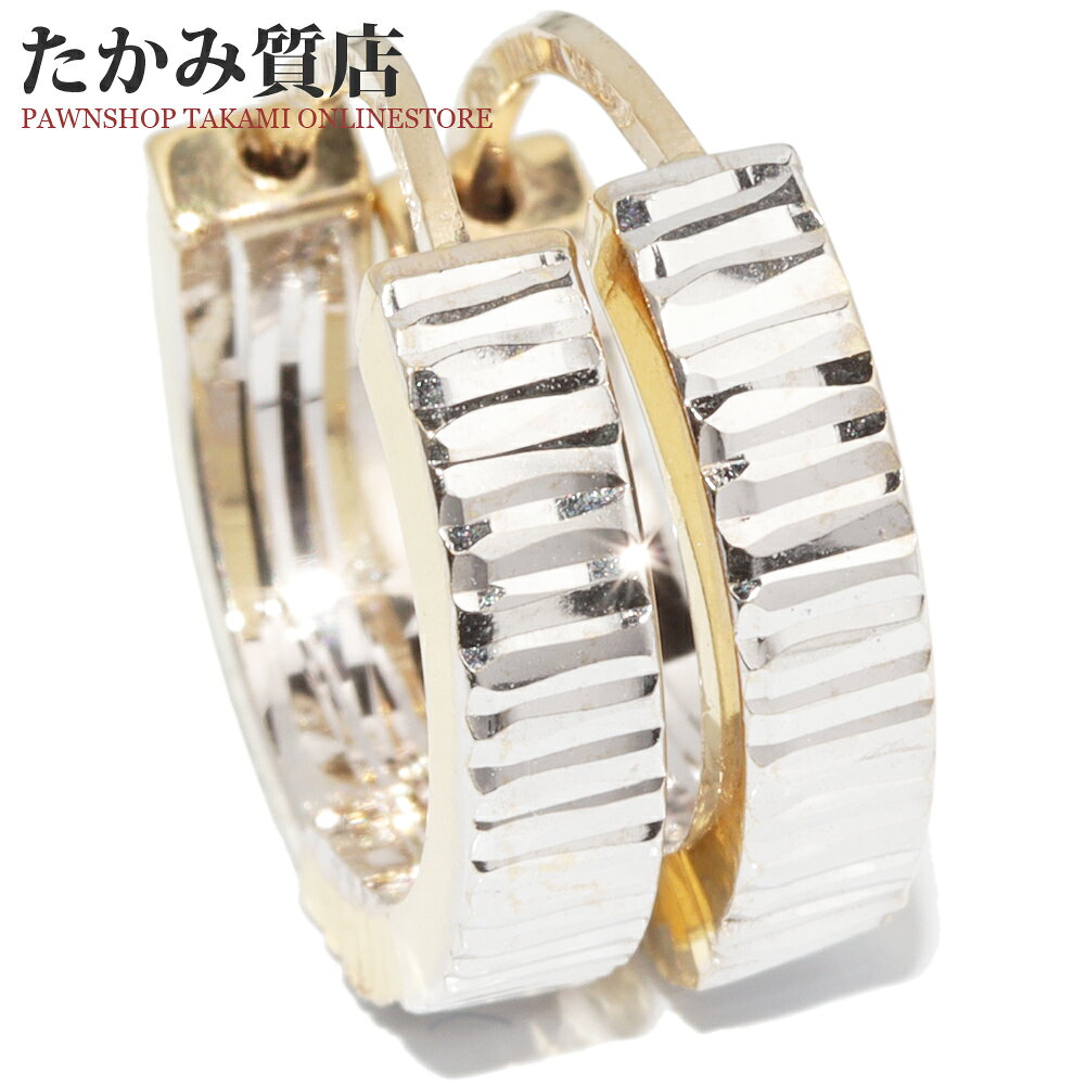 Rakuten - ピアス K18YG K18WG フープピアス