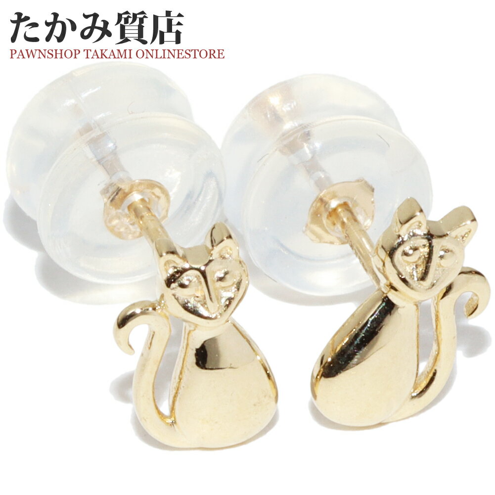 Rakuten - ピアス K18YG ネコ 猫