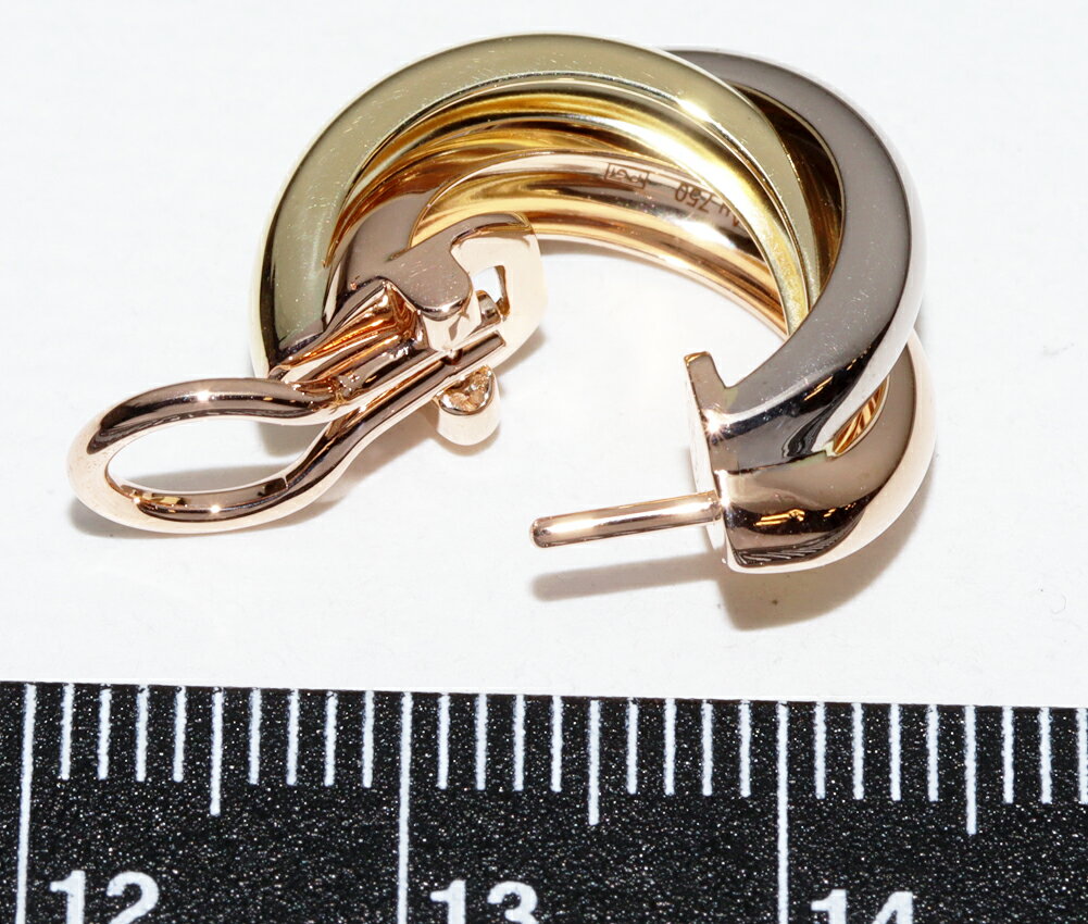 カルティエ ピアス K18YG K18WG K18PG トリニティピアス トリニティフープピアス ...