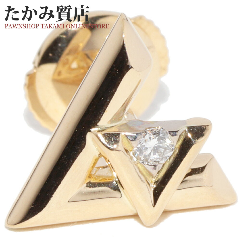 Rakuten - ルイヴィトン ピアス K18YG ダイヤ1P(0.02ct) LV ヴォルトワン シングルピアス 片方のみ Q96969
