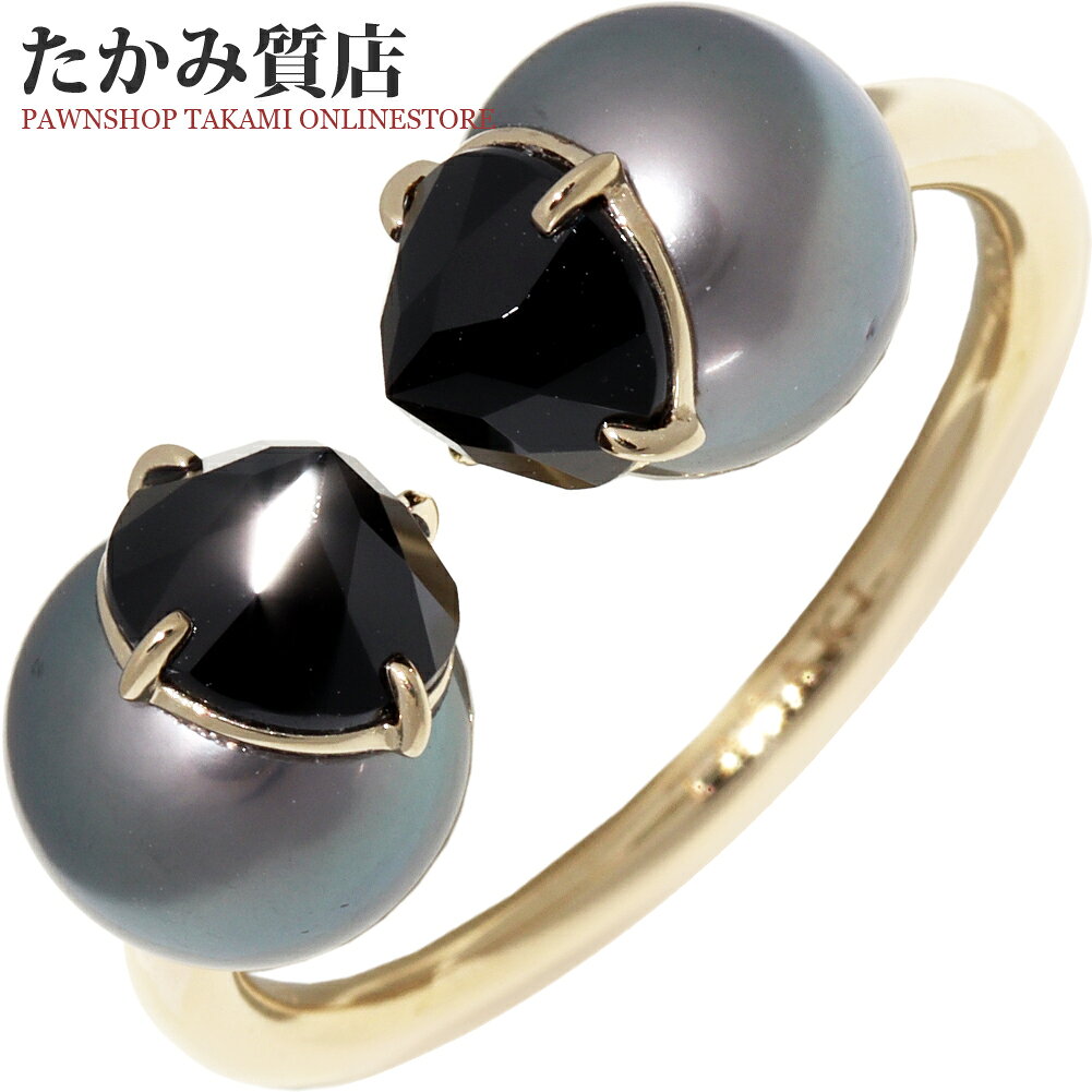 Rakuten - タサキ 指輪 K18YG ブラックパール(黒蝶真珠)2P ブラックスピネル2P リファインド リベリオン リング RNB-4401-18KYG 約14号〜約15号