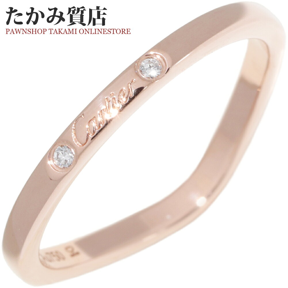 Rakuten - カルティエ 指輪 K18PG ダイヤ3P(0.01ct) バレリーナ ウェディングリング 幅2ミリ B40986 #53(約12.5号)