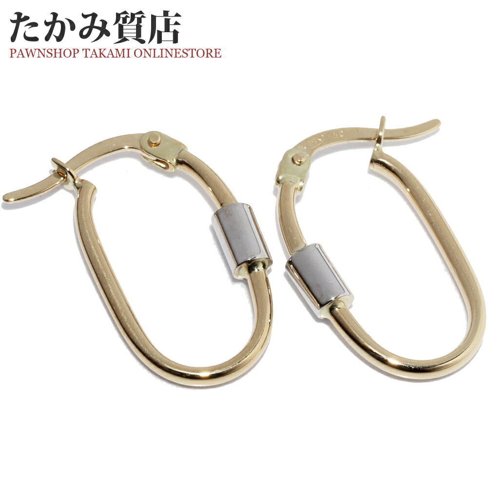 Rakuten - ピアス K18YG K18WG フープピアス