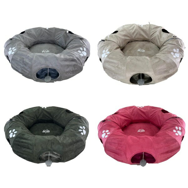 ペットアイ まるでドーナツ トンネルベッド グレー ベージュ カーキ ピンク 猫用ベッド 寝具 PET&i ポイント消化 スーパーSALE お買い物マラソン 買い回り