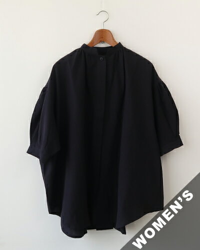 3-Quarter Sleeves - comm.arch. コムアーチ ブラウス レディース Cotton Linen Fly-Front Blouse コットンリネン フライフロントブラウス COMMARCH-BL 送料無料