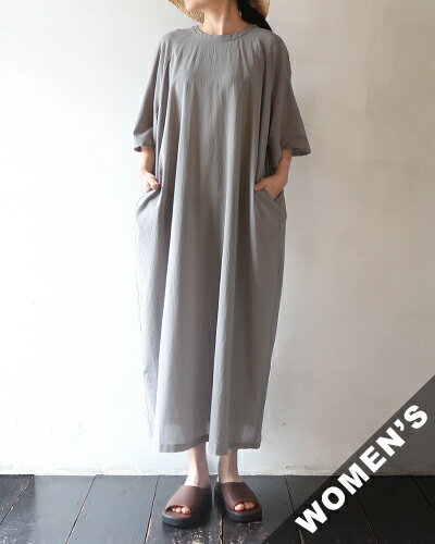 乐天商城 - evam eva エヴァムエヴァ ワンピース レディース cotton raglan one-piece - 84 DOVE GRAY コットン ラグランワンピース E261T120 送料無料
