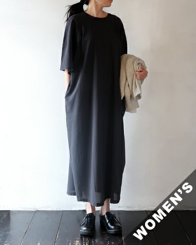 乐天商城 - evam eva エヴァムエヴァ ワンピース レディース cotton raglan one-piece - 98 SUMI コットン ラグランワンピース E261T120 送料無料