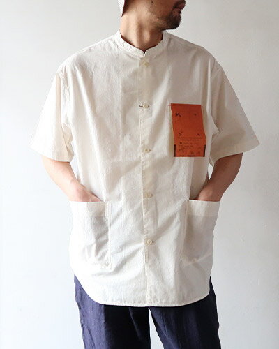 KATO` カトー シャツ メンズ スタンドカラー半袖シャツ WHITE KS2413231 送料無料