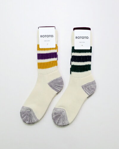 rototo 靴下 メンズ RoToTo ロトト クルーソックス メンズ レディース COARSE RIBBED OLDSCHOOL CREW SOCKS コースリブドオールドスクールクルーソックス R1255 メール便可