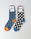 RoToTo ロトト ソックス メンズ レディース CHECKBOARD CREW SOCKS チェックボードクルーソックス R1495 メール便可