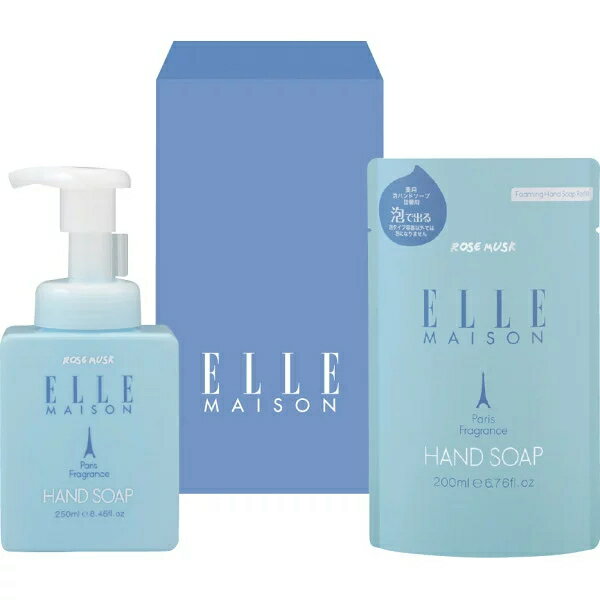 殺菌＋消毒　ELLE MAISON　エル メゾン泡で出る薬用ハンドソープセット(詰替え付)ウイルス予防 日本製 手洗い 植物性 除菌 清潔 消毒 ハンドソープボトル 石鹸 保湿 ギフト ご挨拶　内祝い お返し 引越し