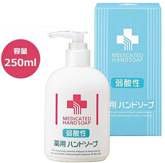 殺菌＋消毒　熊野油脂 弱酸性 薬用ハンドソープ 250mlウイルス予防 日本製 手洗い 植物性 除菌 清潔 消毒 ハンドソープボトル 石鹸 保湿 ギフト ご挨拶　内祝い お返し 引越し