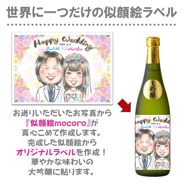 似顔絵ラベル 日本酒 大吟醸 720ml 桐箱...の紹介画像2