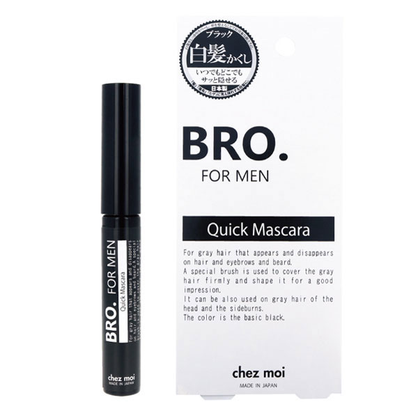 BRO.FOR MEN Quick Mascara ブラック 6g 男性向け 白髪染め 部分染め シェモア カラー マスカラ 髭 眉毛 頭髪 もみあげ 白髪 隠し