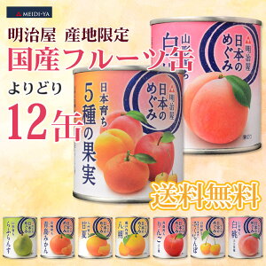 【送料無料(一部地域を除く)】明治屋 日本のめぐみ 産地限定 国産 フルーツ缶詰 詰め合わせ 選り取り12缶(3缶単位) ◇当商品はギフト商品ではございません。