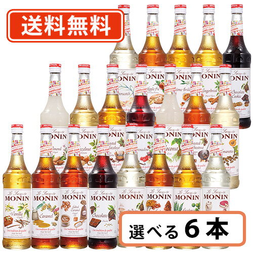 モナン ノンアルコールシロップ 700ml 選べる6本セット《A》コーヒー系 ナッツ系 MONIN 日仏貿易【送料無料(一部地域を除く)】