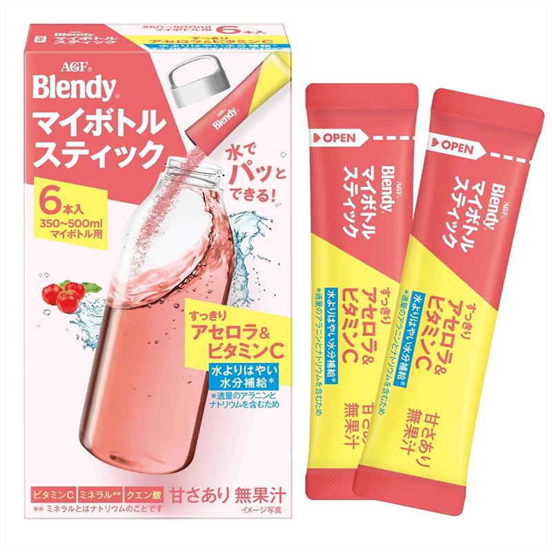 たかおマーケットのAGF ブレンディ マイボトルスティック すっきりアセロラ＆ビタミンC 6本入×24箱　水分補給応援 水筒用　【送料無料(一部地域を除く)】｜アングル2