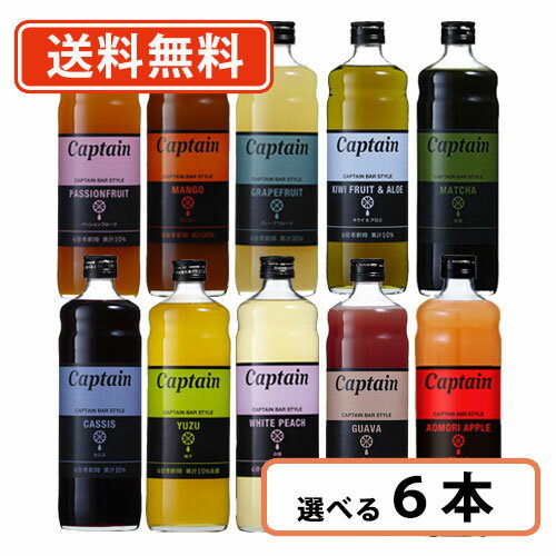 キャプテン　【送料無料(一部地域を除く）】中村商店 キャプテン シロップ 600ml 選べる6本セット《B》 バー かき氷