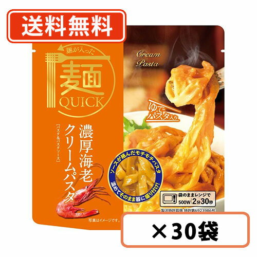 麺が入った麺QUICK 濃厚海老クリームパスタ　1人前(200g)×30袋　テー