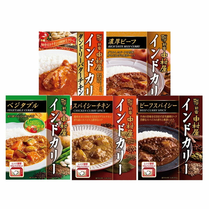 新宿中村屋 インドカリー 5種類から選べる 40箱セット(5箱単位) カレー ビーフスパイシー ベジタブル バターチキン　【送料無料(一部地域を除く)】 2