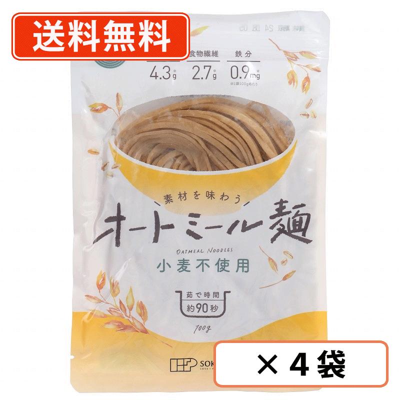 創健社 素材を味わうオートミール麺 100g×4袋　【送料無料/メール便】