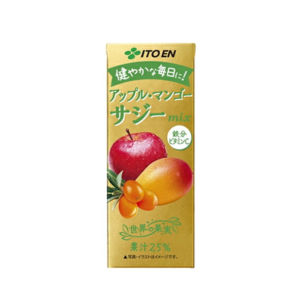 たかおマーケットの伊藤園 アップル・マンゴー サジーmix 200ml×48本(24本×2ケース) 鉄分 ビタミンC 【送料無料(一部地域を除く)】｜アングル2
