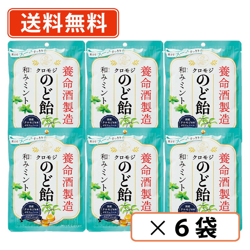養命酒製造 クロモジのど飴 和みミント　64g×6袋 ミント のど飴 喉飴 キャンディ 【送料無料/メール便】