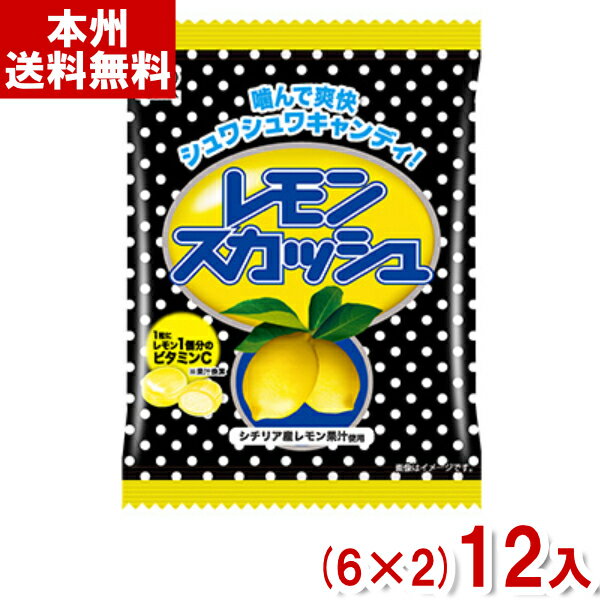 不二家 72g レモンスカッシュキャンディ 袋 (6×2)12入 (飴 お菓子 おやつ 景品) (Y80) (本州送料無料)