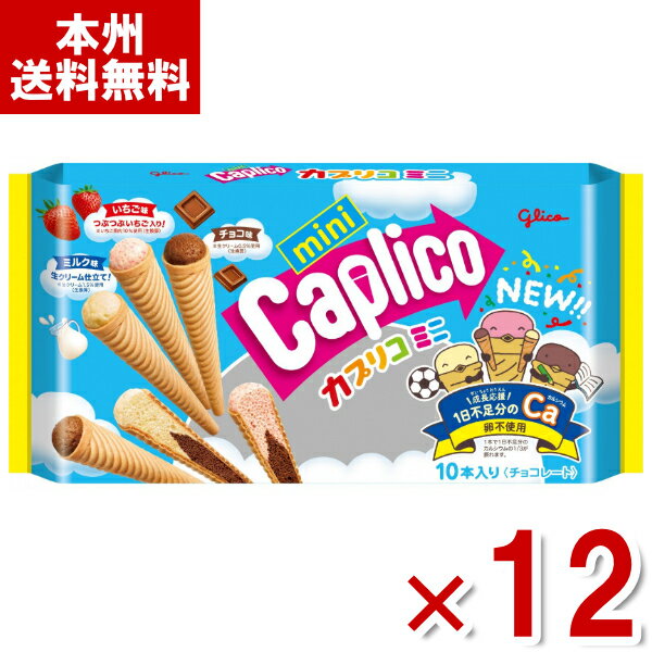 江崎グリコ カプリコミニ 大袋 10本×12袋入 (チョコレート お菓子 個包装 イベント 景品 販促品 粗品) (Y10) (本州送料無料)