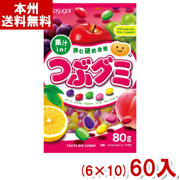 春日井製菓 80g つぶグミ (6×10)60袋入 (小粒 グミ お菓子 おやつ 景品 販促 ばらまき) (ケース販売)(Y80) (本州送料無料)