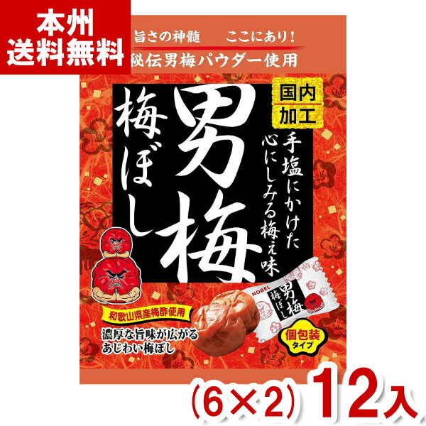 ノーベル 52g 男梅梅ぼし (6×2)12入 (男梅 梅干し 梅 熱中症対策 塩分補給 個包装 おやつ まとめ買い) (Y80) (本州送料無料)