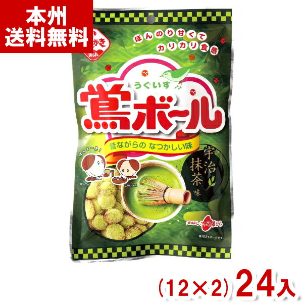 植垣米菓 64g 鴬ボール 宇治抹茶味 (12×2)24袋 (うぐいすボール あられ お菓子) (Y10)(2ケース販売) (本州送料無料)