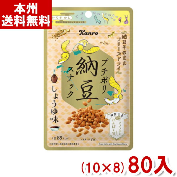 カンロ 18g プチポリ納豆スナック しょうゆ味 (10×8)80入 (Y80)(ケース販売) (本州送料無料)