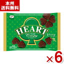 不二家 ハートチョコレート (クリスピー) 袋 71g×6袋セット (バレンタイン 大袋 お菓子 景品 販促) (Y80) (本州送料無料)