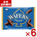 不二家 ショコラウェファース 袋 12本×6袋セット (バレンタイン 大袋 個包装 お菓子 景品 販促 粗品) (Y80) (本州送料無料)