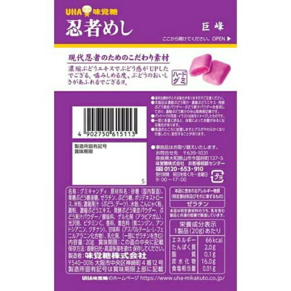 味覚糖 忍者めし 巨峰味 (10×4)40入 (グミ お菓子 おやつ 景品 まとめ買い) (Y80) (賞味期限2024.12月末) (本州送料無料) 3