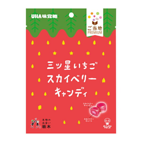 味覚糖 ご当地PREMIUM 三ツ星いちご スカイベリーキャンディ 79g×6入 (期間限定 苺 イチゴ 飴 お菓子 栃木県 景品)