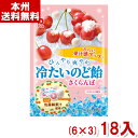 【内容量】 60g 【賞味期限】 メーカー製造日より12ヶ月(未開封)です。実際にお届けする商品は、賞味期間は短くなりますのでご了承下さい。 【保存方法】 直射日光、高温多湿をおさけ下さい。 【原材料】 砂糖（国内製造）、水飴、エリスリトール、食物繊維、さくらんぼ果汁、ハーブエキス／甘味料（キシリトール、ネオテーム）、トレハロース、酸味料、香料、加工でん粉、ビタミンC、トウモロコシたん白、増粘多糖類、アントシアニン色素 【商品説明】 小粒ののど飴にきめ細やかなひんやりパウダーをたっぷりコーティング。 お口に入れると瞬時に広がるひんやり感と甘酸っぱいさくらんぼの味わいが楽しめるのど飴です。 高級さくらんぼ「佐藤錦」の果汁を使用しています。 メントール不使用なので、のど飴のスースー感が苦手な方にもおすすめです。 パイン パイン製菓 冷たいのど飴 さくらんぼ 佐藤錦 サクランボ のどケア のどあめ ビタミンC キャンデー キャンディー キャンディ 飴 アメ あめ 個包装 お菓子 おかし おやつ まとめ買い まとめ売り