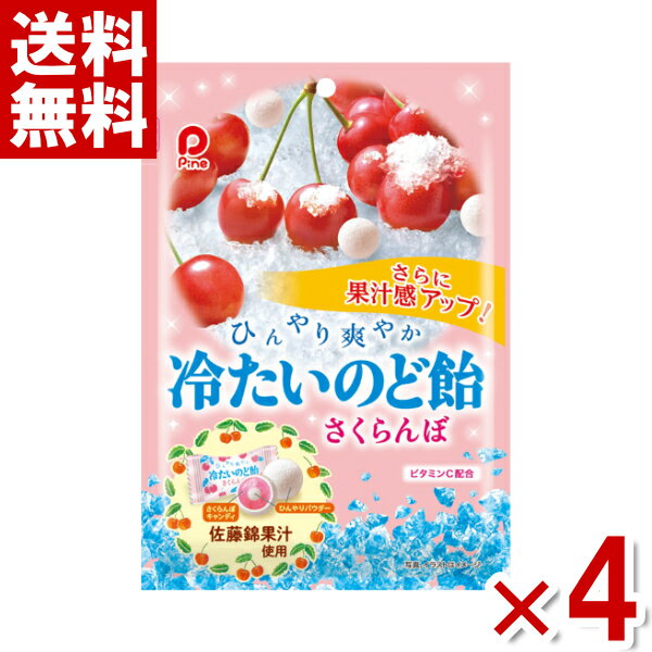 パイン 冷たいのど飴さくらんぼ 60g×4袋セット (ポイント消化) (CP)(賞味期限2025.4月末) (メール便全国送料無料)