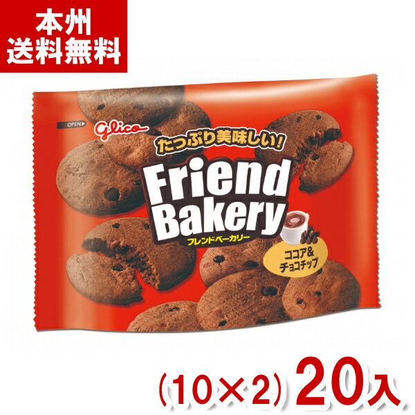 江崎グリコ 62g フレンドベーカリー ココア＆チョコチップ (10×2)20入 (チョコチップクッキー お菓子) (Y80) (本州送料無料)