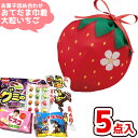 お菓子 詰め合わせ 5点セット おてだま 巾着 大粒 いちご (春 入学 卒業 駄菓子 イベント プレゼント 子供会) ゆっくんのお菓子倉庫 (1袋) (LA4...