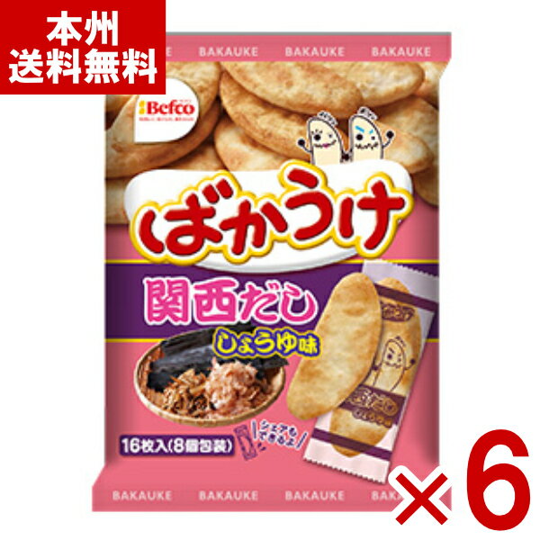 栗山米菓 ばかうけ 関西だししょうゆ味 16枚×6袋入 (ばかうけ おかき 米菓 せんべい お菓子 まとめ買い) (Y80) (レ) (本州送料無料)*のサムネイル