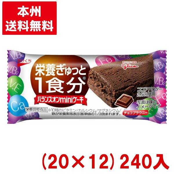 江崎グリコ バランスオンminiケーキ チョコブラウニー (20×12)240入 (Y10)(ケース販売) (賞味期限2024.10月末) (本州送料無料)