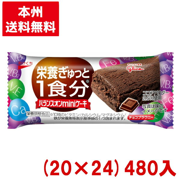 江崎グリコ バランスオンminiケーキ チョコブラウニー (20×24)480入 (Y12)(2ケース販売) (賞味期限2024.10月末) (本州送料無料)