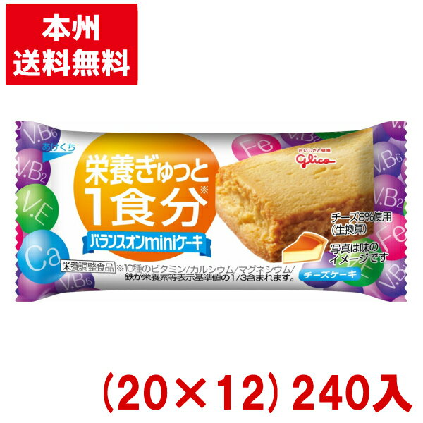 江崎グリコ バランスオンminiケーキ チーズケーキ (20×12)240入 (栄養調整食品) (Y10)(ケース販売) (賞味期限2024.8月末) (本州送料無料)