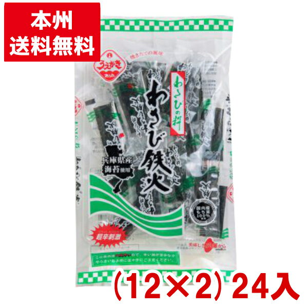 植垣米菓 わさび鉄火 40g (12×2)24入 (激辛 おかき あられ 米菓 おつまみ) (ケース販売)(Y80) (本州送料無料)