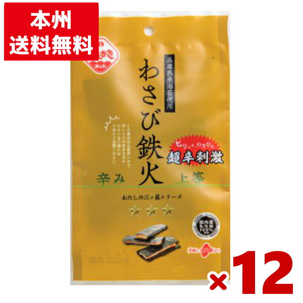 植垣米菓 わさび鉄火 15g×12入 (小袋 ワサビ おかき 米菓 せんべい 超激辛 お菓子 景品) (Y80)(ケース..