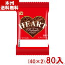 不二家チョコレート 不二家 1枚 ミニハートチョコレート ピーナッツ (40×2)80入 (バレンタイン ホワイトデー 景品 ノベルティ) (Y60) (本州送料無料)